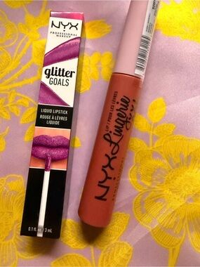 NYX Lip Lingerie Liquid Lipstick - and glitter lipstick
